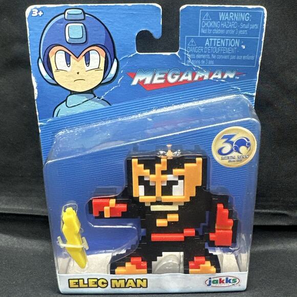 Mega Man 8 Bit Electric Man Pixel 30th Anniversary Jakks Cartoon Character Hero - Picture 1 of 6